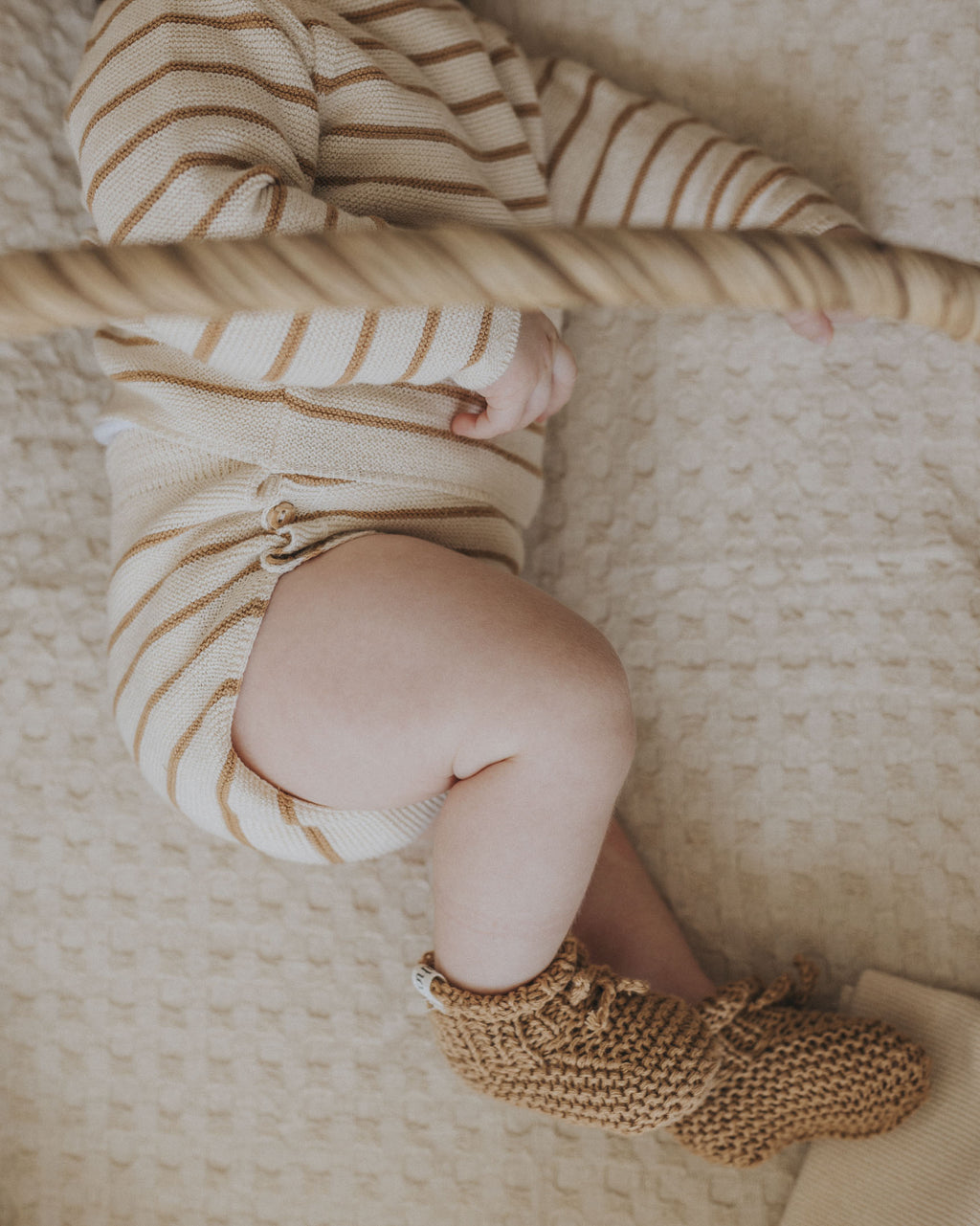 Baby Strickpullover gestreift aus 100% Bio-Baumwolle