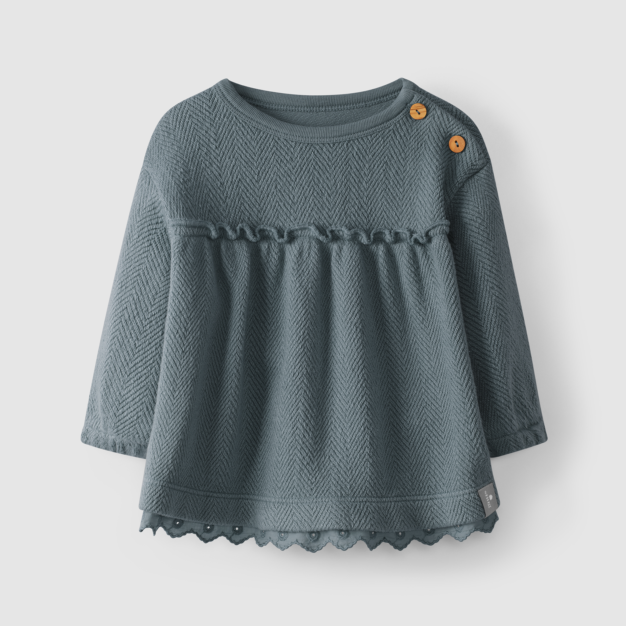 Babykleid aus 100% Bio Baumwolle mit Rüschen