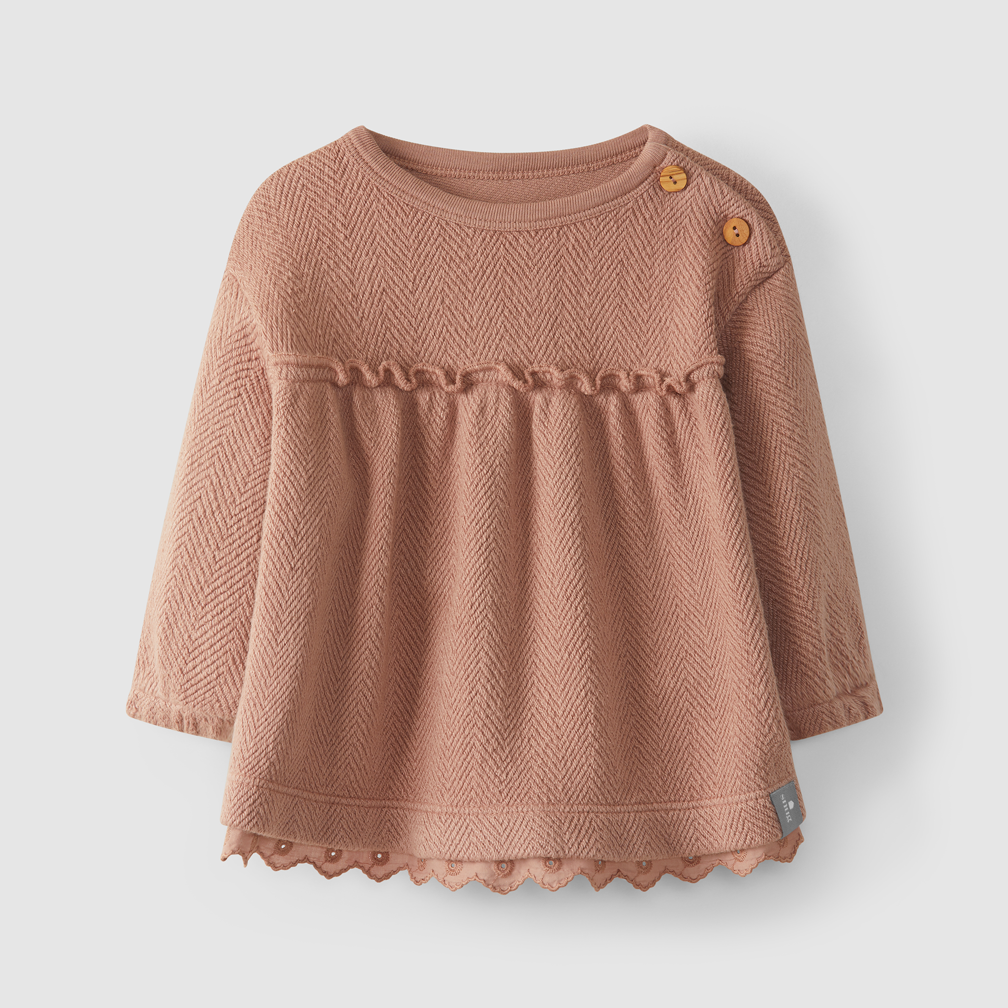 Babykleid aus 100% Bio Baumwolle mit Rüschen